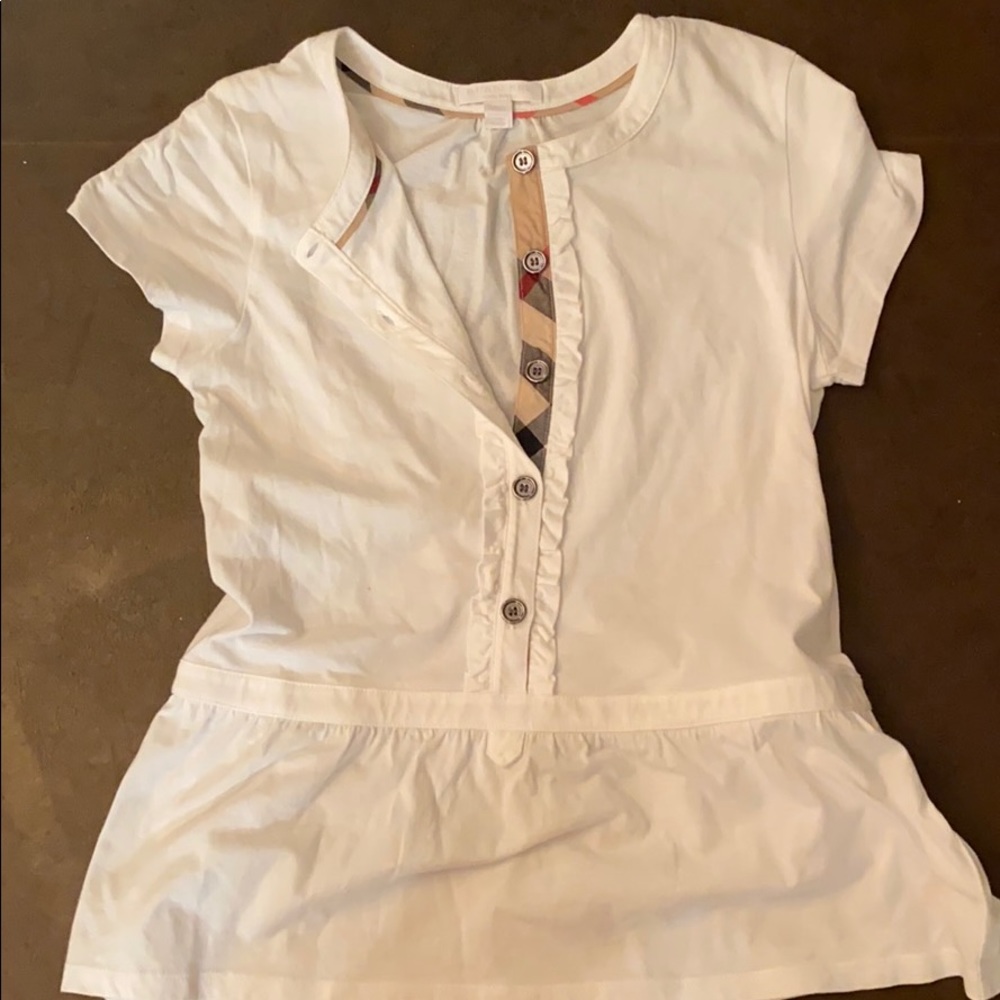 Girls Burberry short sleeved shirt
